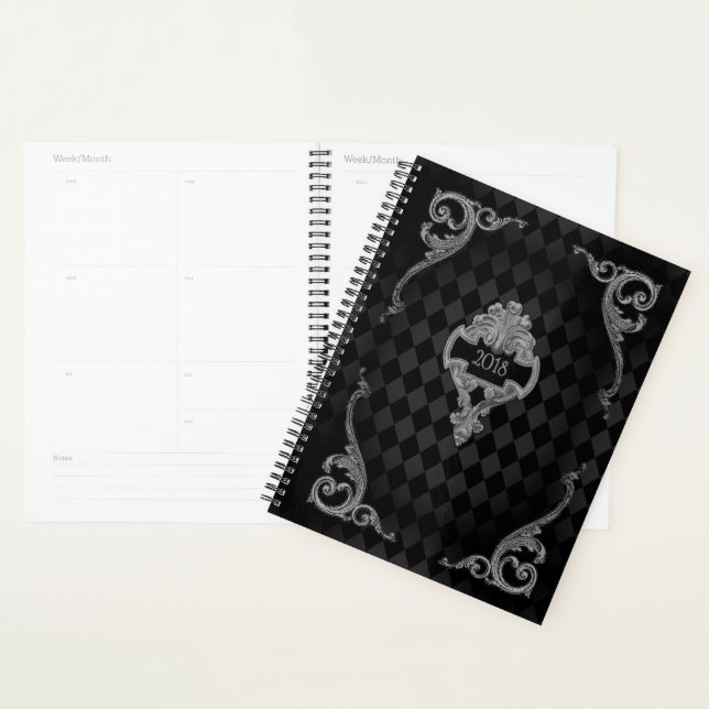 Steampunk Goth Monogrammed Planner (Display)