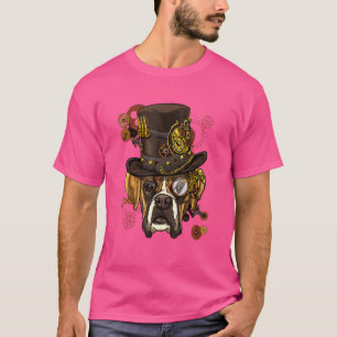 Steampunk Gothic Boxer Dog Animal Face Pet Boxer D T-Shirt