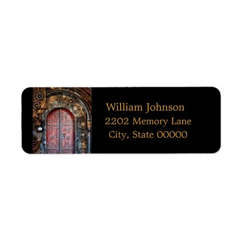 Steampunk Gothic Door  Label