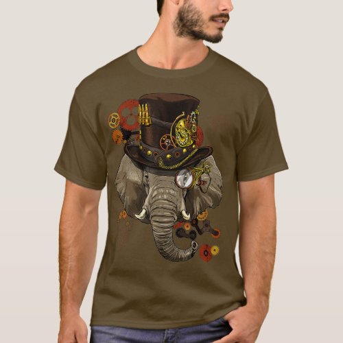 Steampunk Gothic Elephant Mechanical Animal Elepha T_Shirt