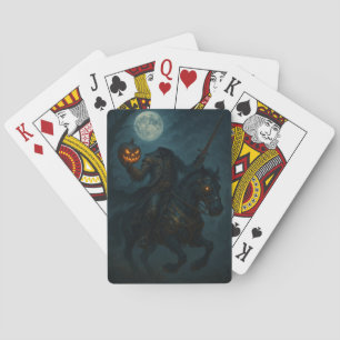 Steampunk Gothic Horror Headless Horseman Poker Cards