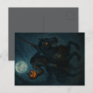 Steampunk Gothic Horror Headless Horseman Postcard