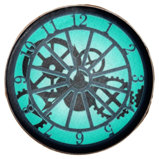 Steampunk Gothic Ironwork Glowing Inner Workings Chocolate Covered Oreo (Front)