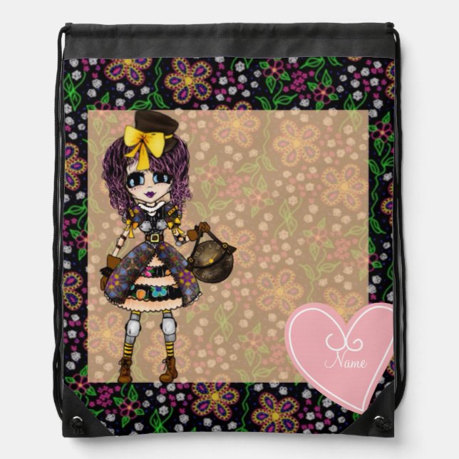 Steampunk Gothic Lolita - girly gifts Drawstring Bag (Front)