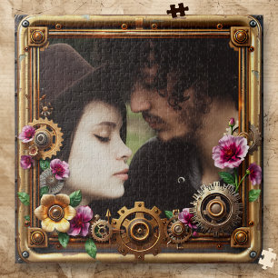 Steampunk Gothic Romantic Photo Personalized Jigsaw Puzzle