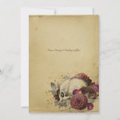 Steampunk Gothic Science Fiction Floral Wedding Invitation (Back)