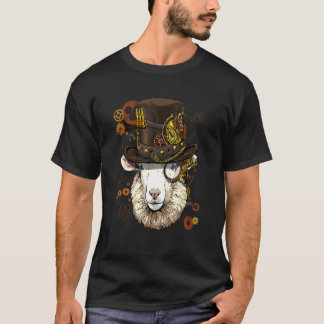 Steampunk Gothic Sheep Lamb Mechanical Farm Animal T-Shirt