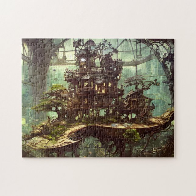 Steampunk Greenhouse in the Jungle  Jigsaw Puzzle (Horizontal)