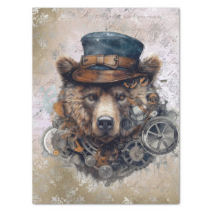 Steampunk Grizzly Bear Tissue Paper