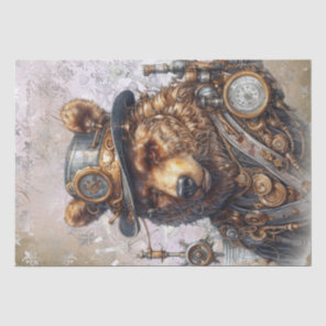 Steampunk Grizzly Bear Tissue Paper