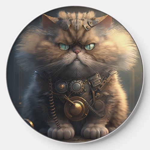 Steampunk Grumpy Cat Wireless Charger