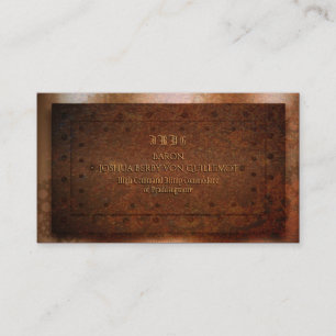 Steampunk grunge rivetted brass business card