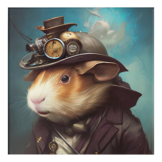Steampunk Guinea Pig  Acrylic Print (Front)