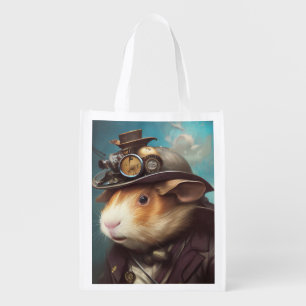 Steampunk Guinea Pig Grocery Bag