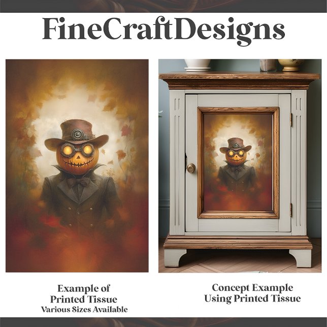 Steampunk Halloween Jack O Lantern F3 Decoupage Tissue Paper (Creator Uploaded)