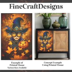 Steampunk Halloween Jack O Lantern F4 Decoupage Tissue Paper