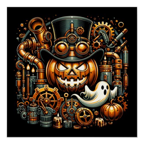 Steampunk Halloween Poster