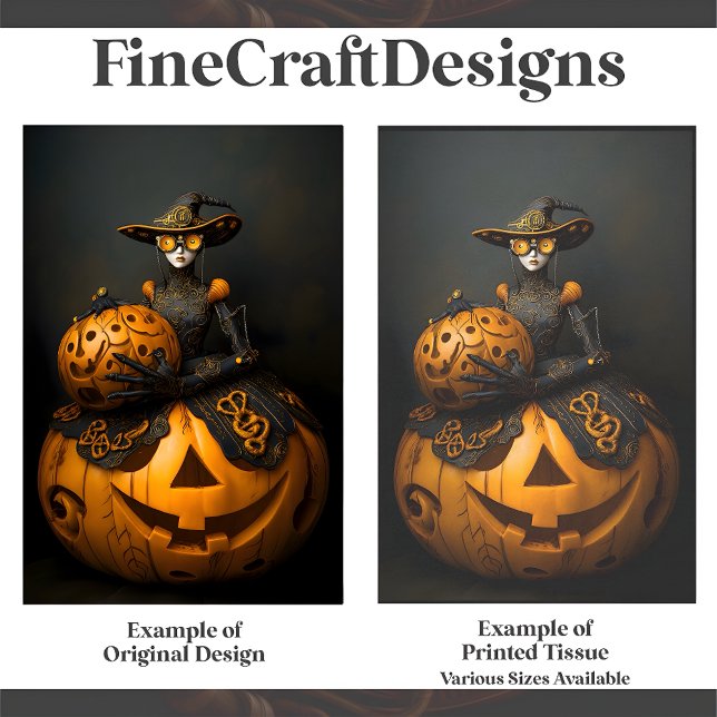 Steampunk Halloween Pumpkin Lady F2L Decoupage Tissue Paper (Creator Uploaded)