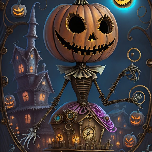Steampunk Halloween Pumpkin Queen Castle  Tissue Paper (Creator Uploaded)