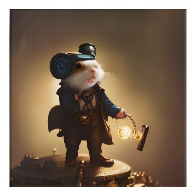 Steampunk Hamster Acrylic Print (Front)