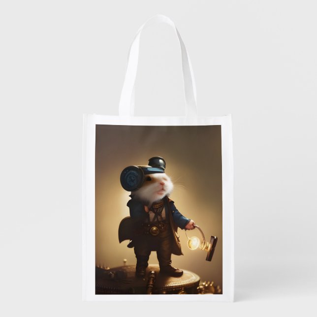 Steampunk Hamster Grocery Bag (Front)