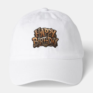 Steampunk happy birthday lettering hat