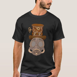 Steampunk Hat Goggles Mechanics Gas Mask Vintage T-Shirt