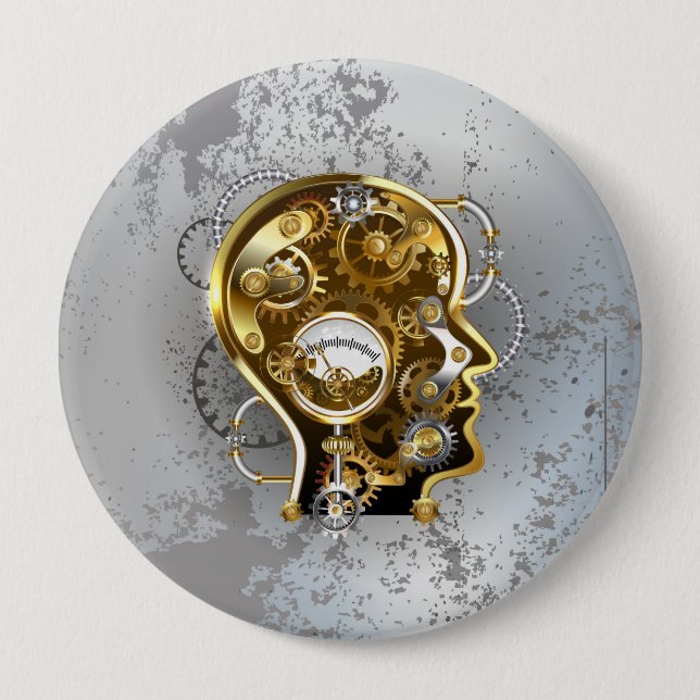 Steampunk head with manometer button (Front)