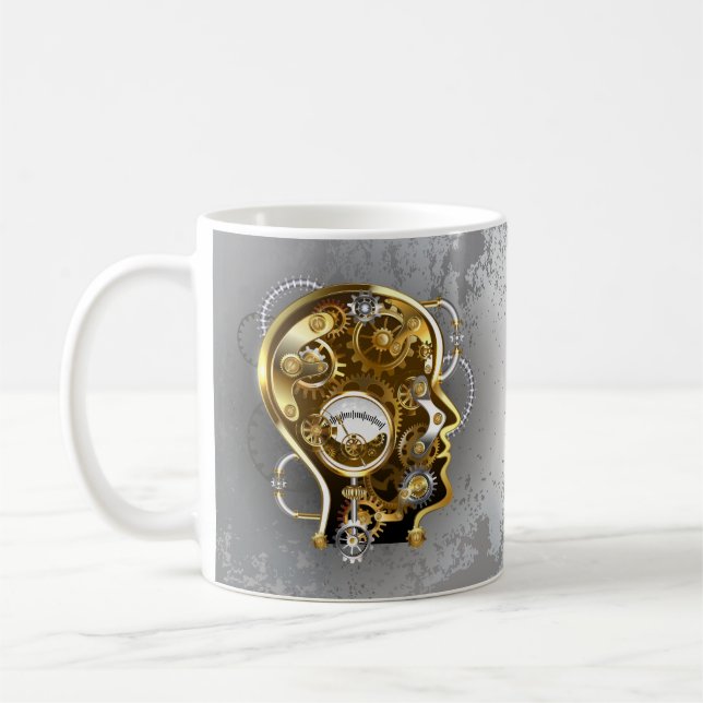 Steampunk Head with Manometer Coffee Mug (Left)