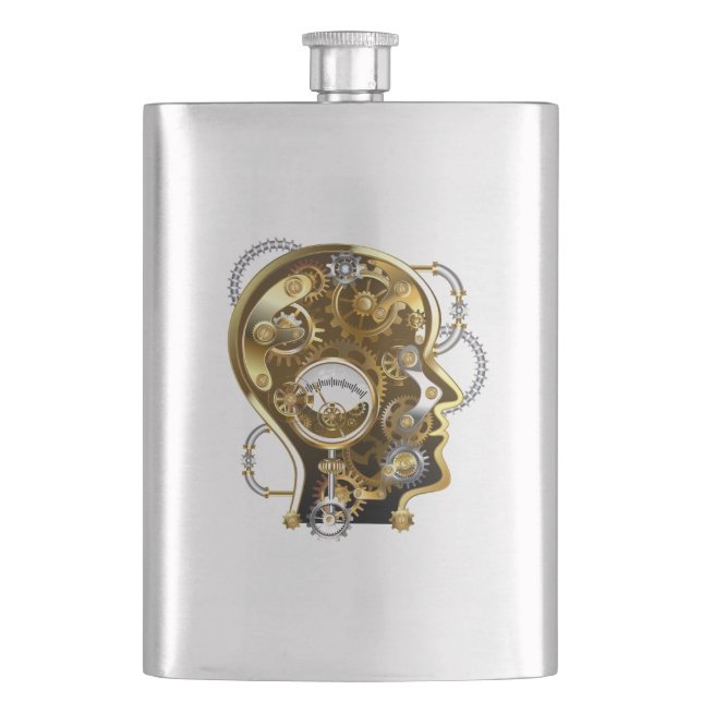 Steampunk head with manometer flask (Front)