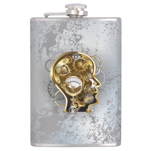 Steampunk head with manometer flask