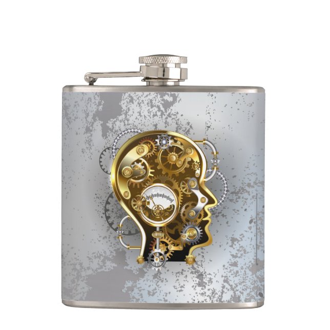 Steampunk head with manometer flask (Front)