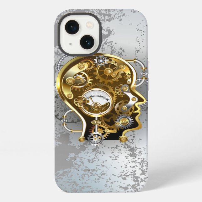 Steampunk head with manometer iphone case (Back)