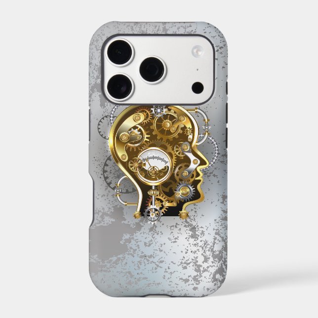 Steampunk head with manometer iphone case (Back)