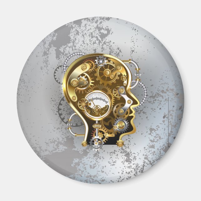 Steampunk Head with Manometer Magnet (Front)