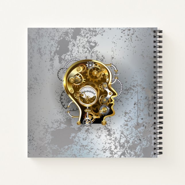 Steampunk head with manometer notebook (Back)