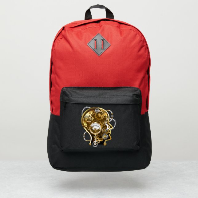 Steampunk head with manometer port authority® backpack (Front)