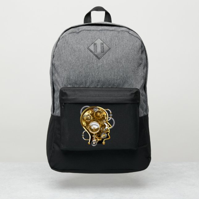 Steampunk head with manometer port authority® backpack (Front)