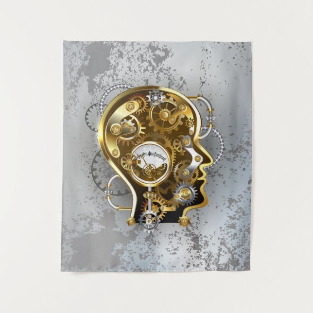Steampunk head with manometer tapestry (Front)