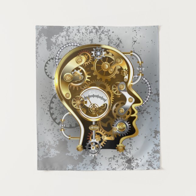 Steampunk head with manometer tapestry (Front)