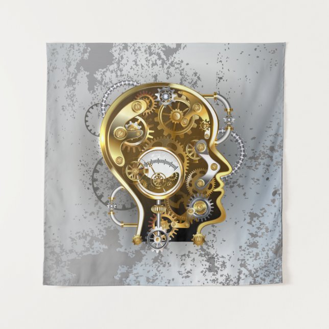 Steampunk head with manometer tapestry (Front)