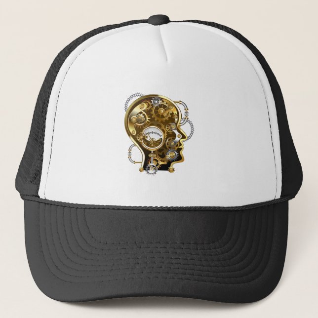 Steampunk Head with Manometer Trucker Hat (Front)