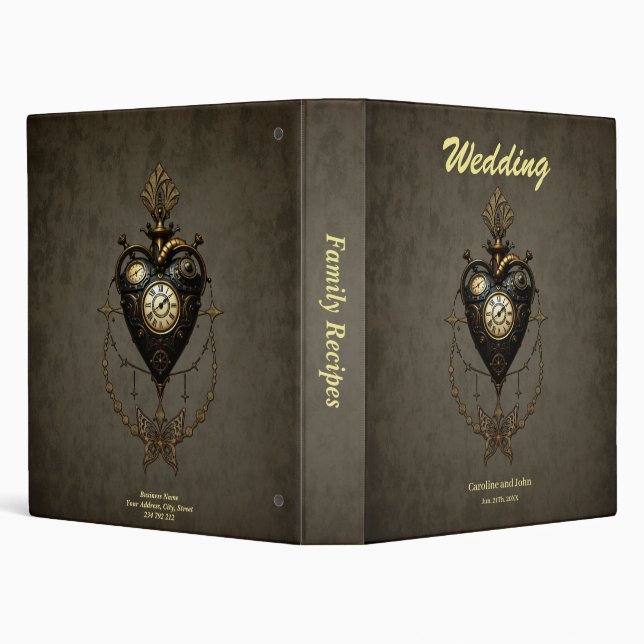 Steampunk heart, 3 ring binder (Background)
