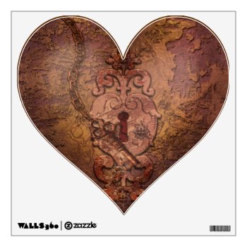 Steampunk Heart And Key Wall Decal by uniqueprints at Zazzle