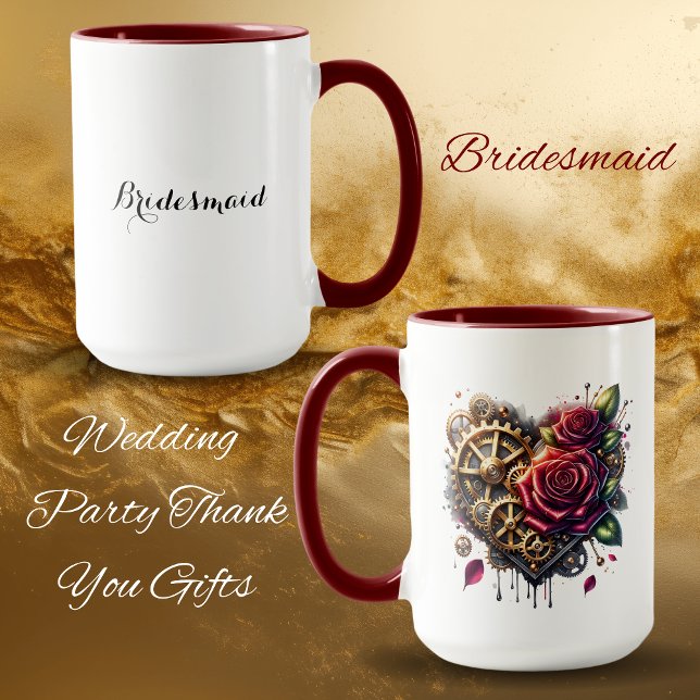 Steampunk Heart and Roses | Bridesmaid Mug (Creator Uploaded)