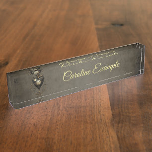 Steampunk heart, desk name plate