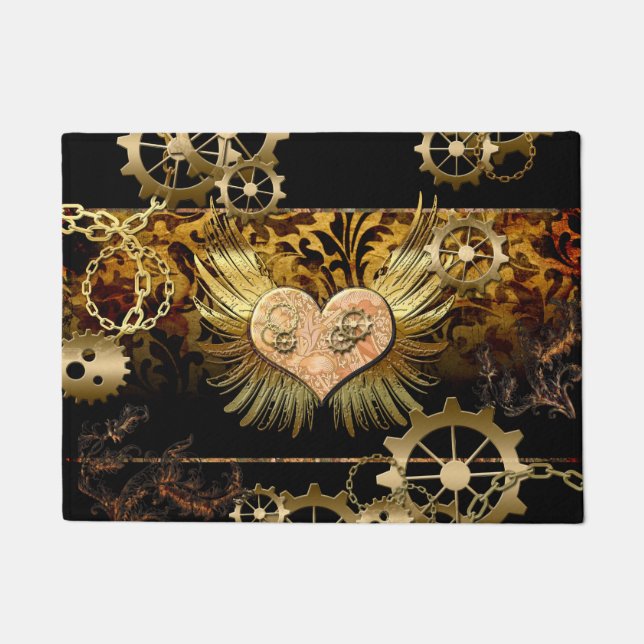 Steampunk heart doormat (Front)