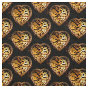 steampunk heart fabric