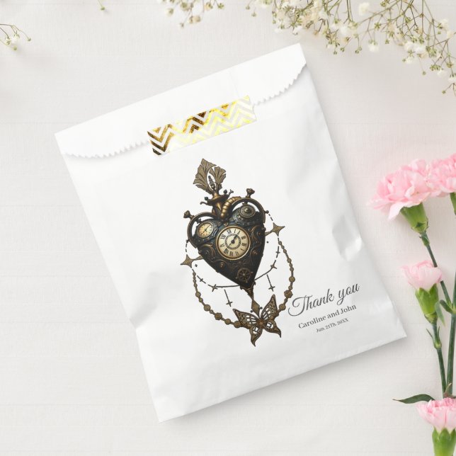 Steampunk heart,  favor bag (Sealed)