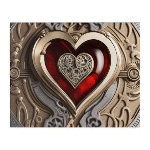 Steampunk Heart – Intricate Mechanical Love Acrylic Print